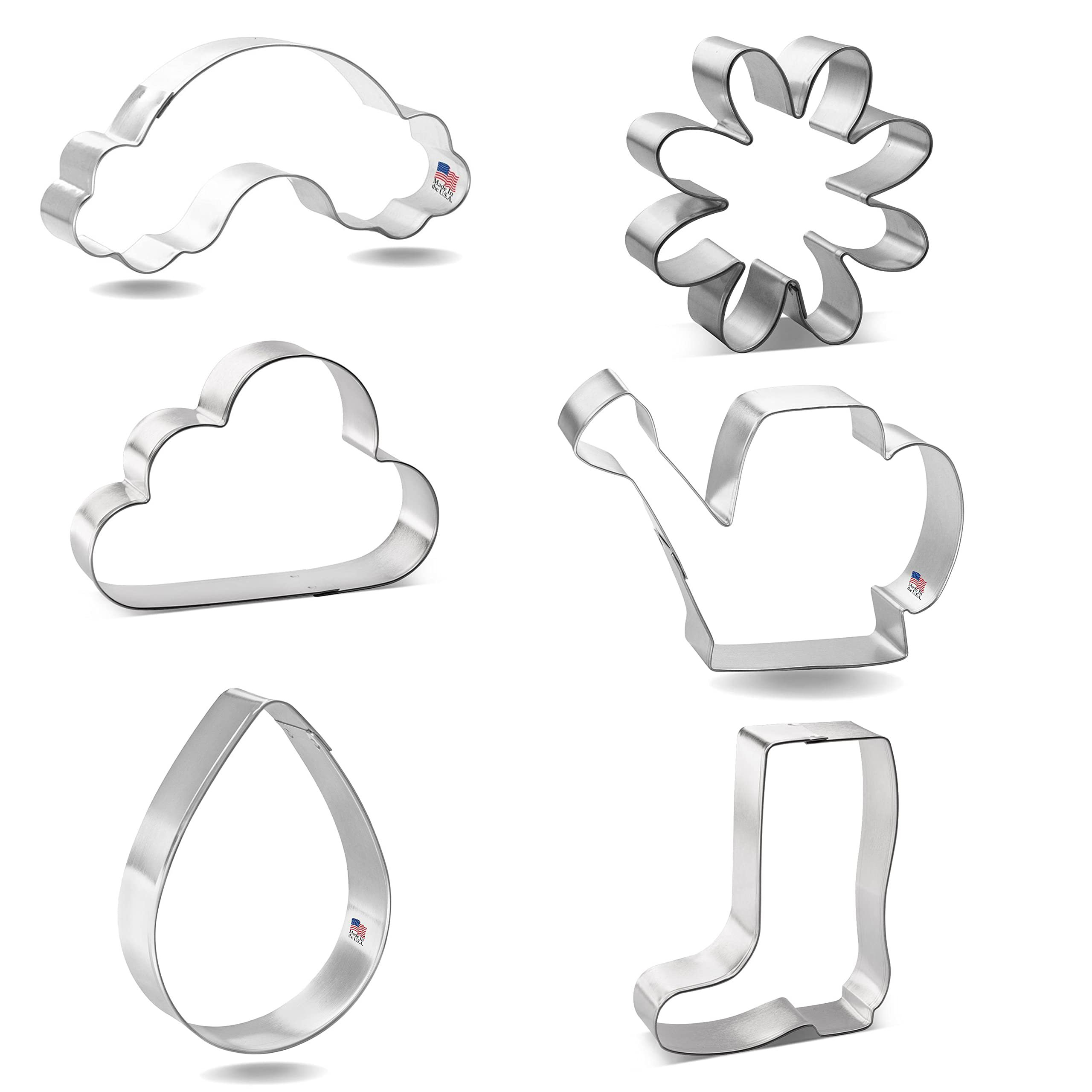 6 Piece Spring Cookie Cutter Set Watering Can, Daisy