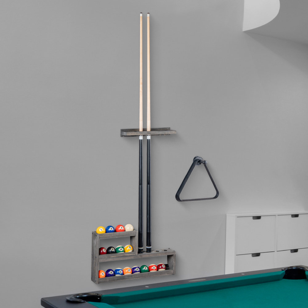 MyGift 3 Piece 4 cue Stick Wall Mounting Pool Cue Rack Set Wayfair