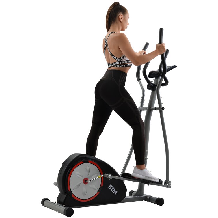 ANCHEER Elliptical Machine for Home Use Smooth Quiet Driven for Home Gym Office Magnetic Elliptical Training with Pulse Rate Grips and LCD Monitor 