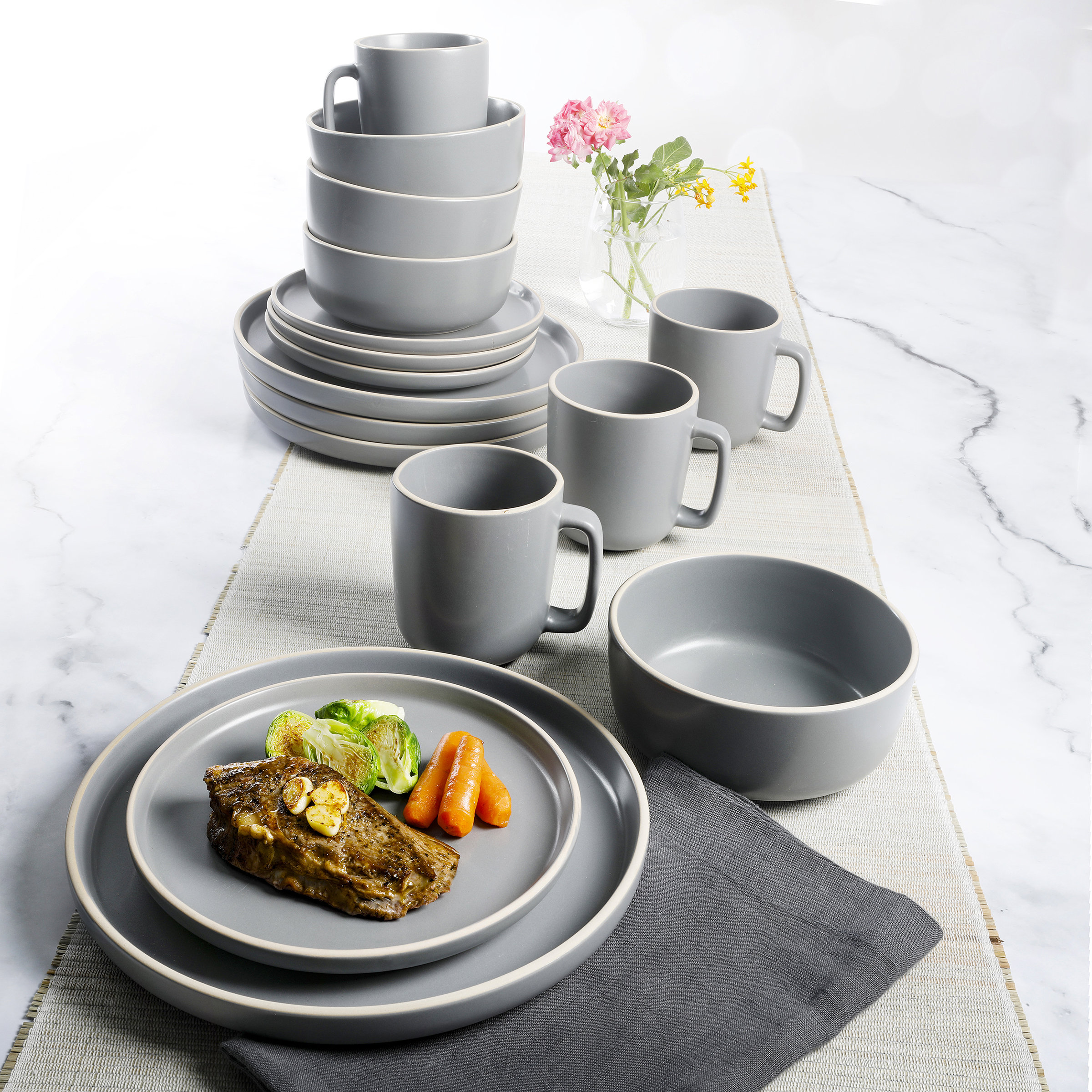 Gibson Elite Zuma Stoneware Dinnerware Set of 16 & Reviews Wayfair