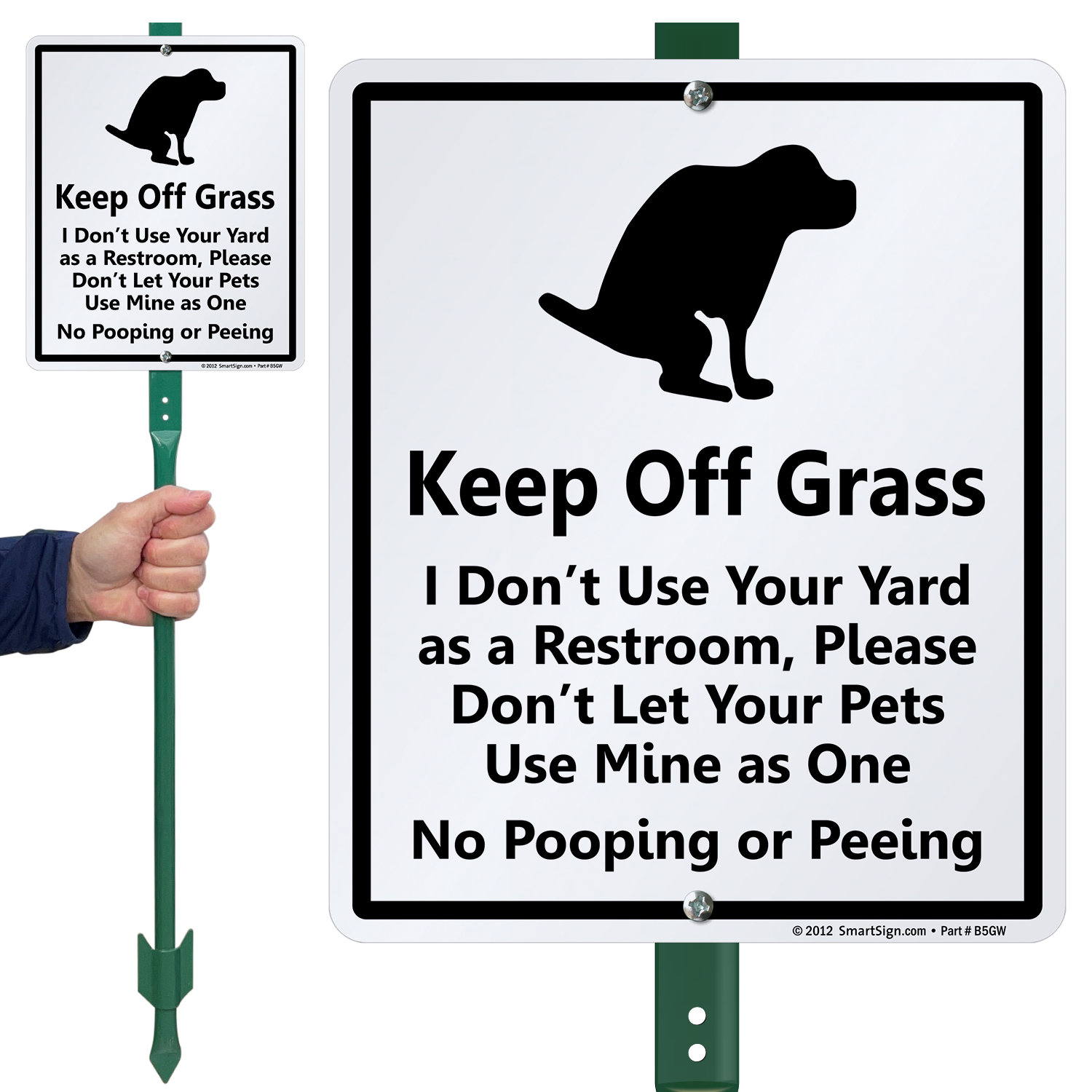 SmartSign Funny Keep off Grass Sign and Stake Kit | Wayfair