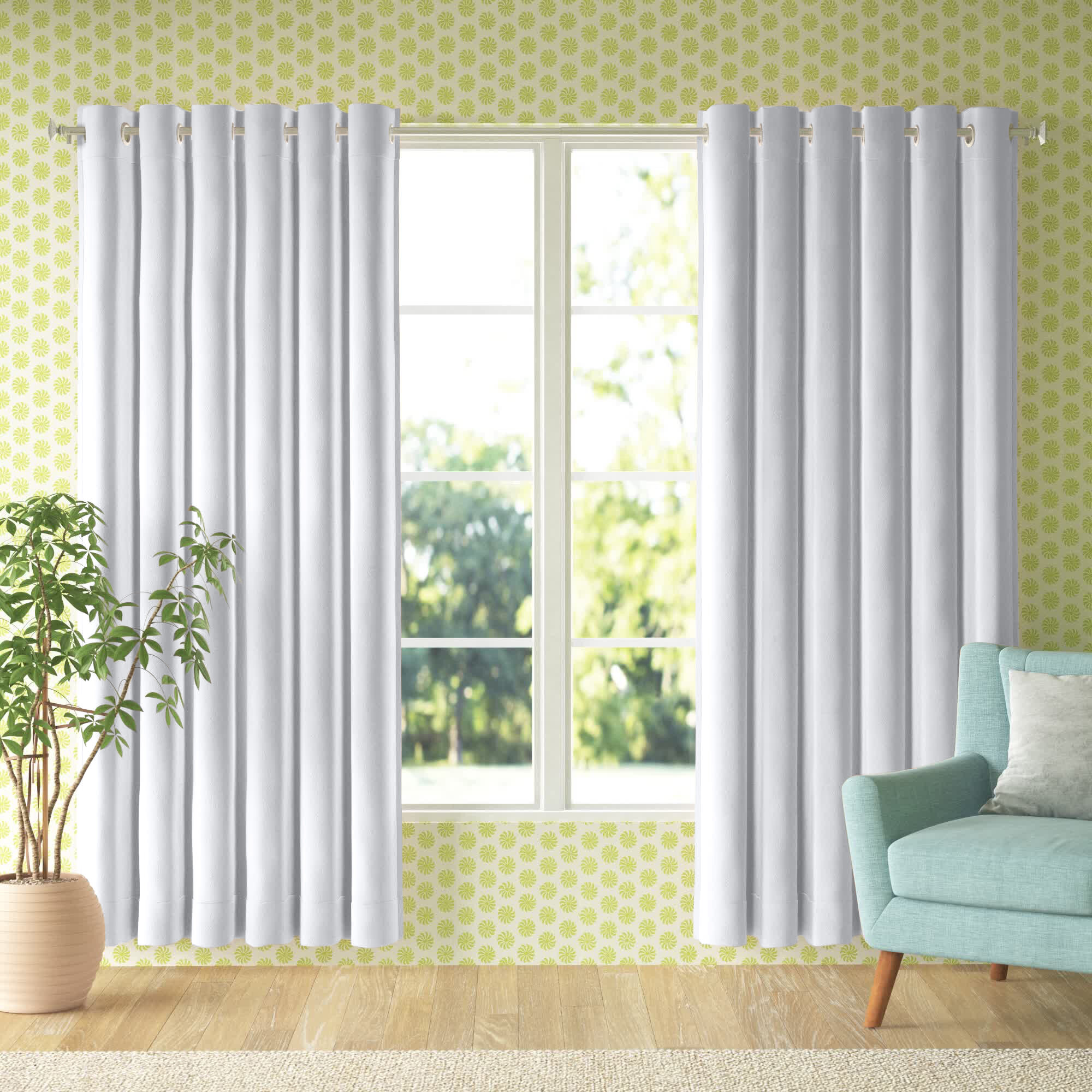 ROCHELLE LUXURY FULLY LINED EYELET RING TOP CURTAINS ~Many Colours & Sizes 