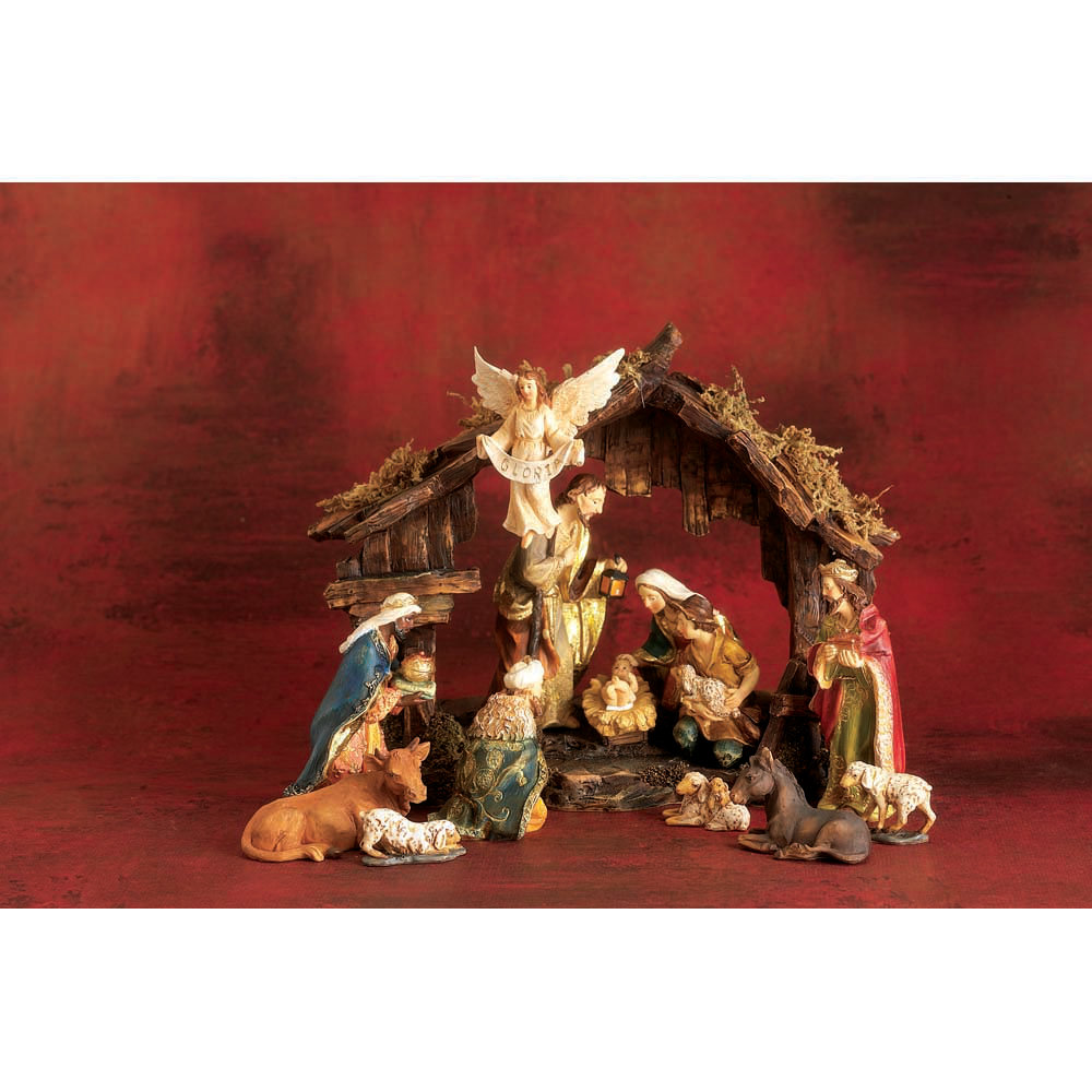 The Holiday Aisle® Nativity With Creche 13Piece Resin 4.5In Wayfair