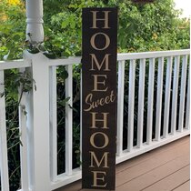 24 Inch Paw Print Home Sweet Home Vertical Indoor Wood Print Sign 2 Foot Tall