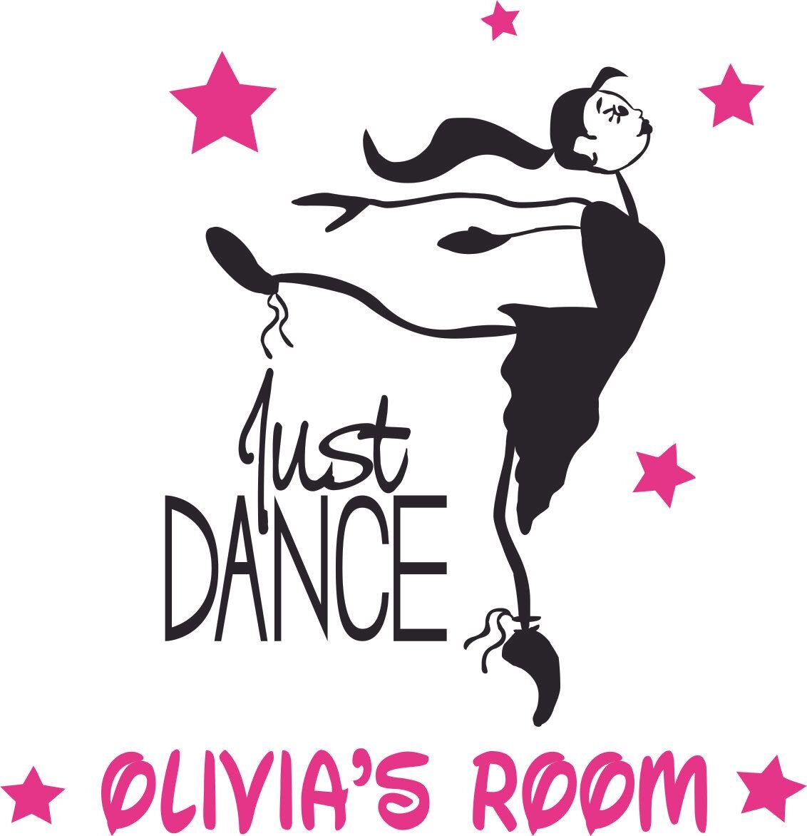 Design With Vinyl Just Dance Quote Dancing Cartoon Customized Wall Decal -  Custom Personalized Name - Baby Girls Boys Kids Room Decor Wall Stickers  (30X30 Inch) | Wayfair