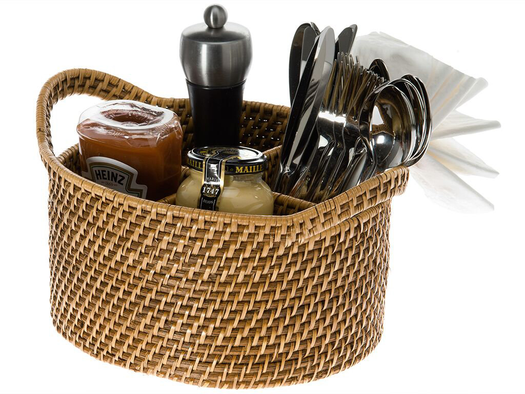 Rosecliff Heights Bavan Handwoven Oval Rattan Flatware Caddy & Reviews