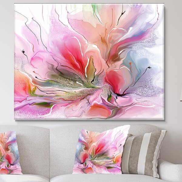 4Pcs Pink Rose Painting  Canvas Wall Picture Floral Set Decor Unframed Prints 