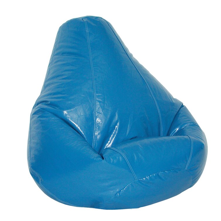 Beautiful Beanbags Blue Faux Leather Cube