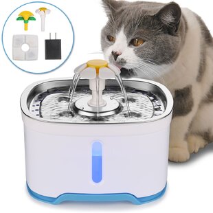 1PC LED Light Pet Fountain Cat Water Dispenser Automatic Electric Water Bowl for Home Grey 