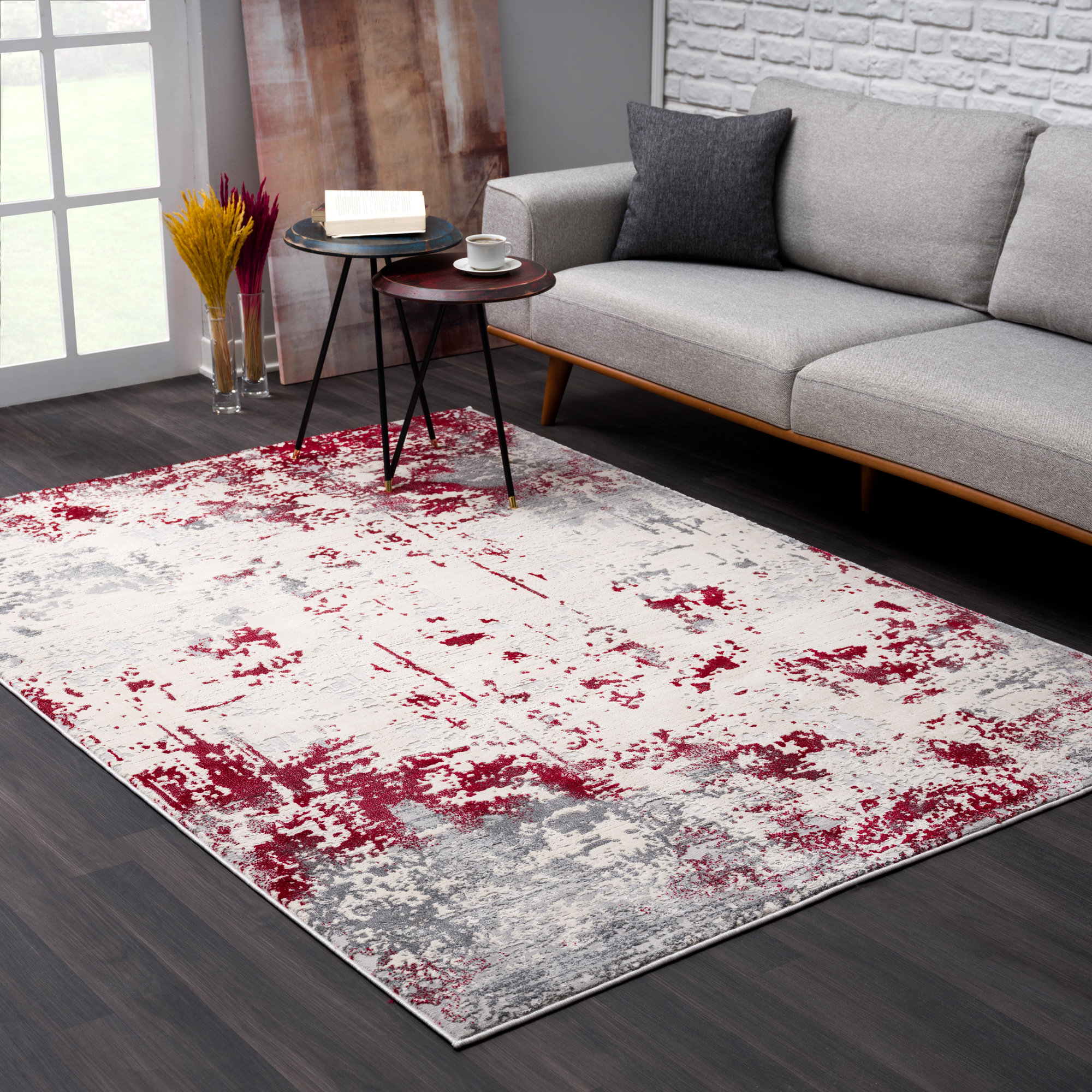 Williston Amarion Abstract Red Area Rug & Reviews Wayfair