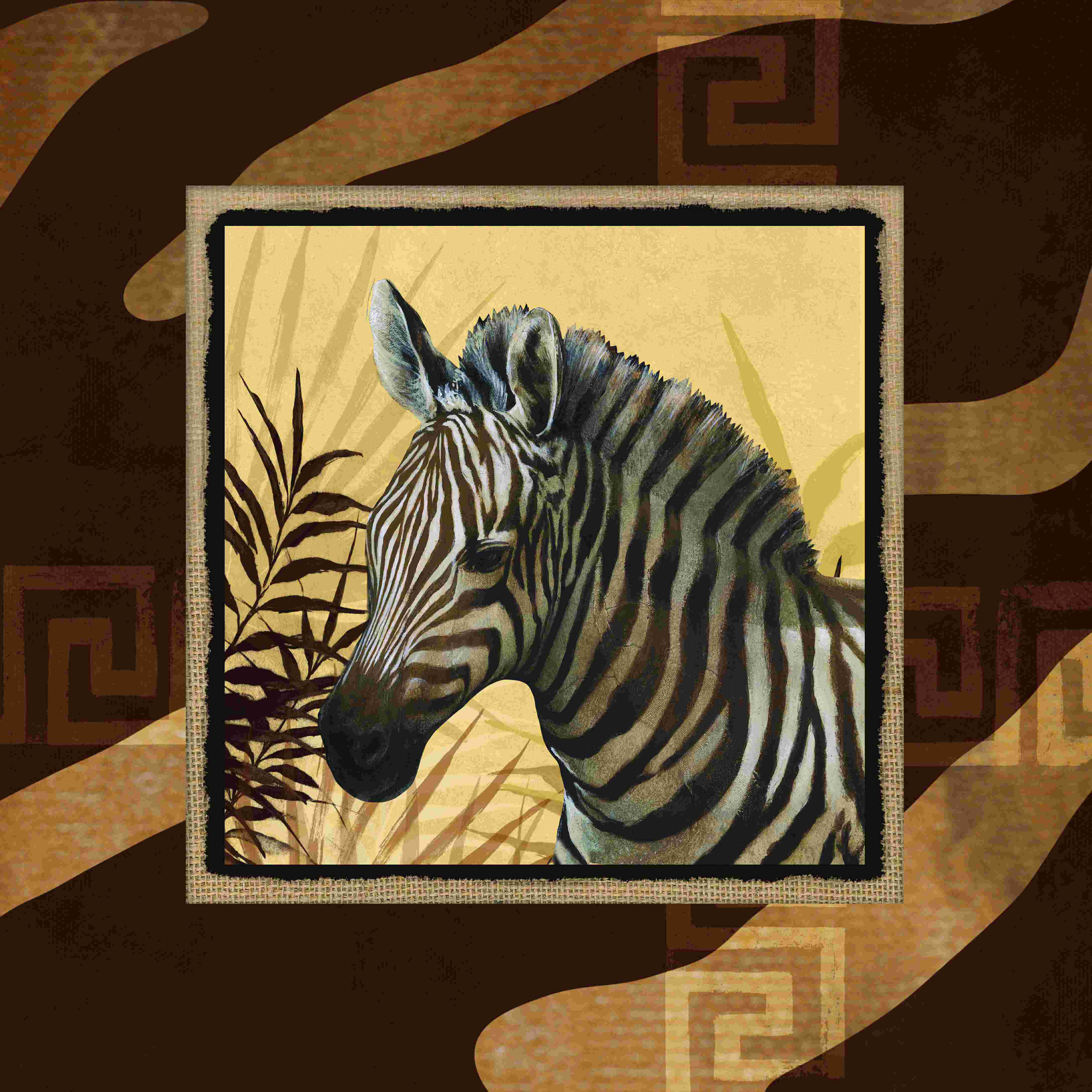 Dakota Fields Painted Zebra With Leaves Wrapped Canvas Print Wayfair