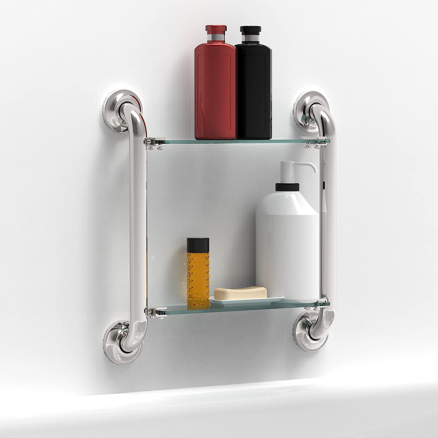 Ameriluck 500lbs Support 1.25in X 16in Double Grab Bars With 2 Tiers