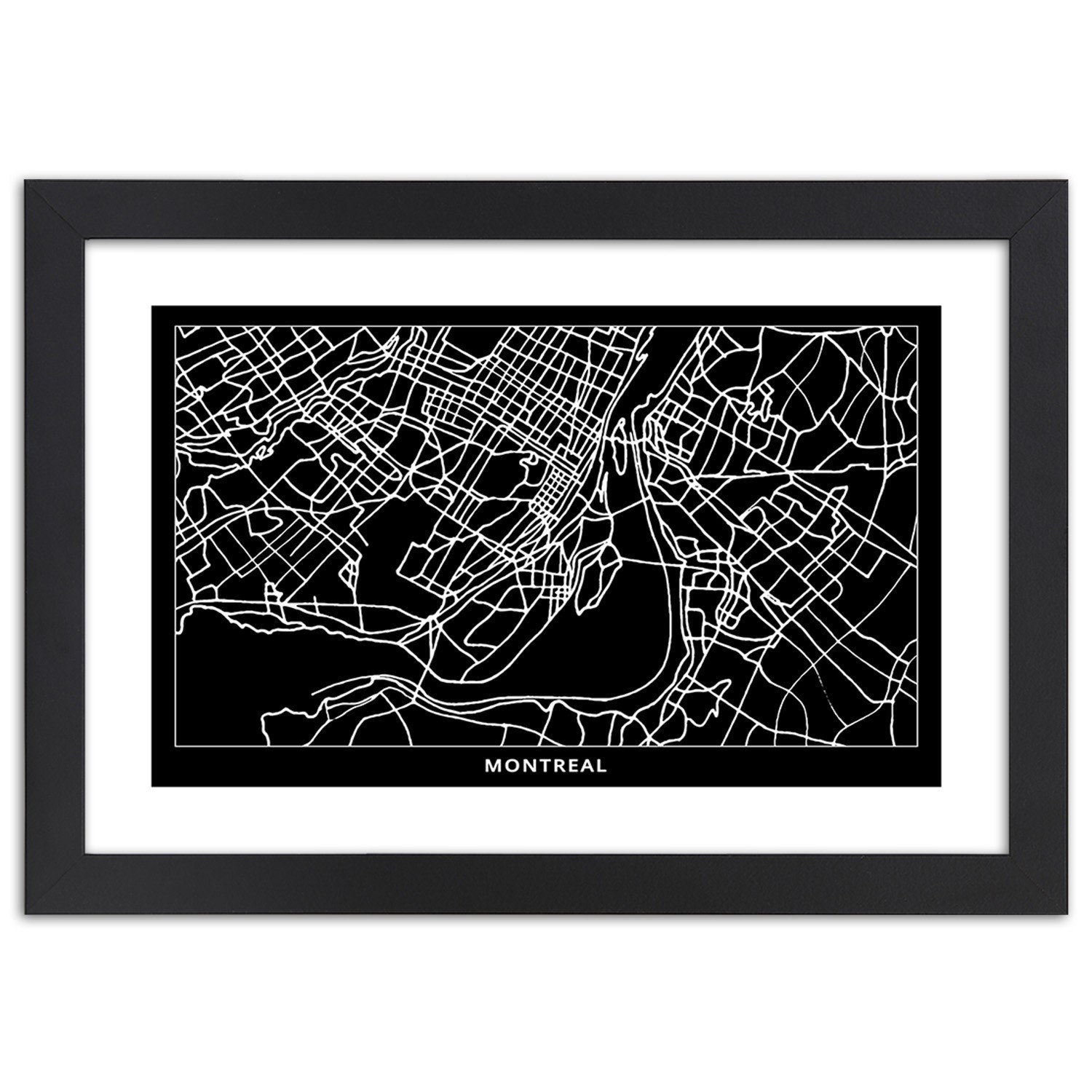 Borough Wharf City Plan Montreal Picture Frame Graphic Art Wayfair