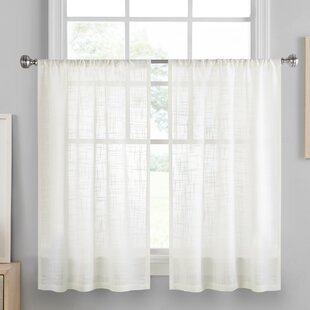 French Country Kitchen Cafe Sheer Voile Curtain Tier Valance White Tartan 