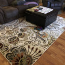 Charlton Home® Kasturi Floral Area Rug in Seafoam/Mocha & Reviews | Wayfair