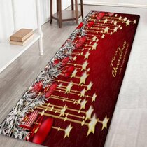 Red Tis The Season Christmas Door Mat Home Floor Xmas Decor Kitchen Rugs Carpet 