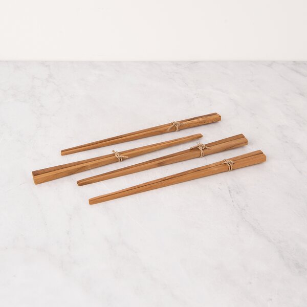 Onefa 5pcs Set Reusable Chop Stick Natural Wooden Chopsticks Japanese Style Chopsticks Gift Set with Case 
