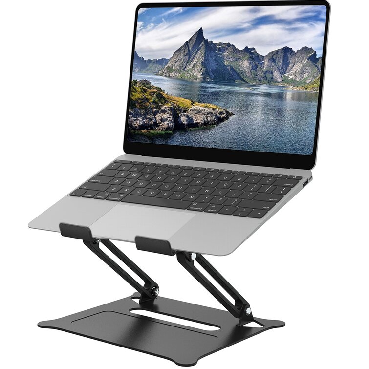 Portable Laptop with Heat-Vent Compatible with All Laptops of 10-17 Inches Dual Phone Holders Multi-Angle Folding Ergonomic Design Adjustable Stand for Laptop Laptop Stand 