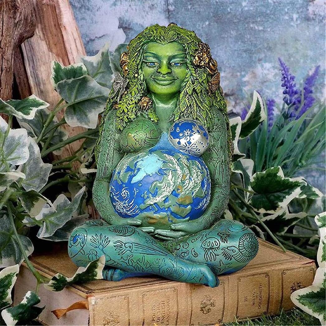 Decorative Figurine 6" Millennial Gaia Statue Garden Decor Mother Earth Statue 