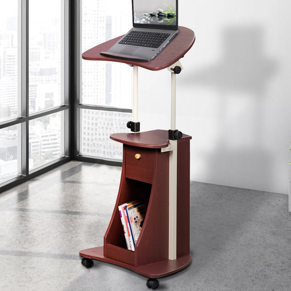 Details about   SEVILLE CLASSICS AIRLIFT TILTING SIT-STAND COMPUTER DESK CART WITH SIDE TABLE 