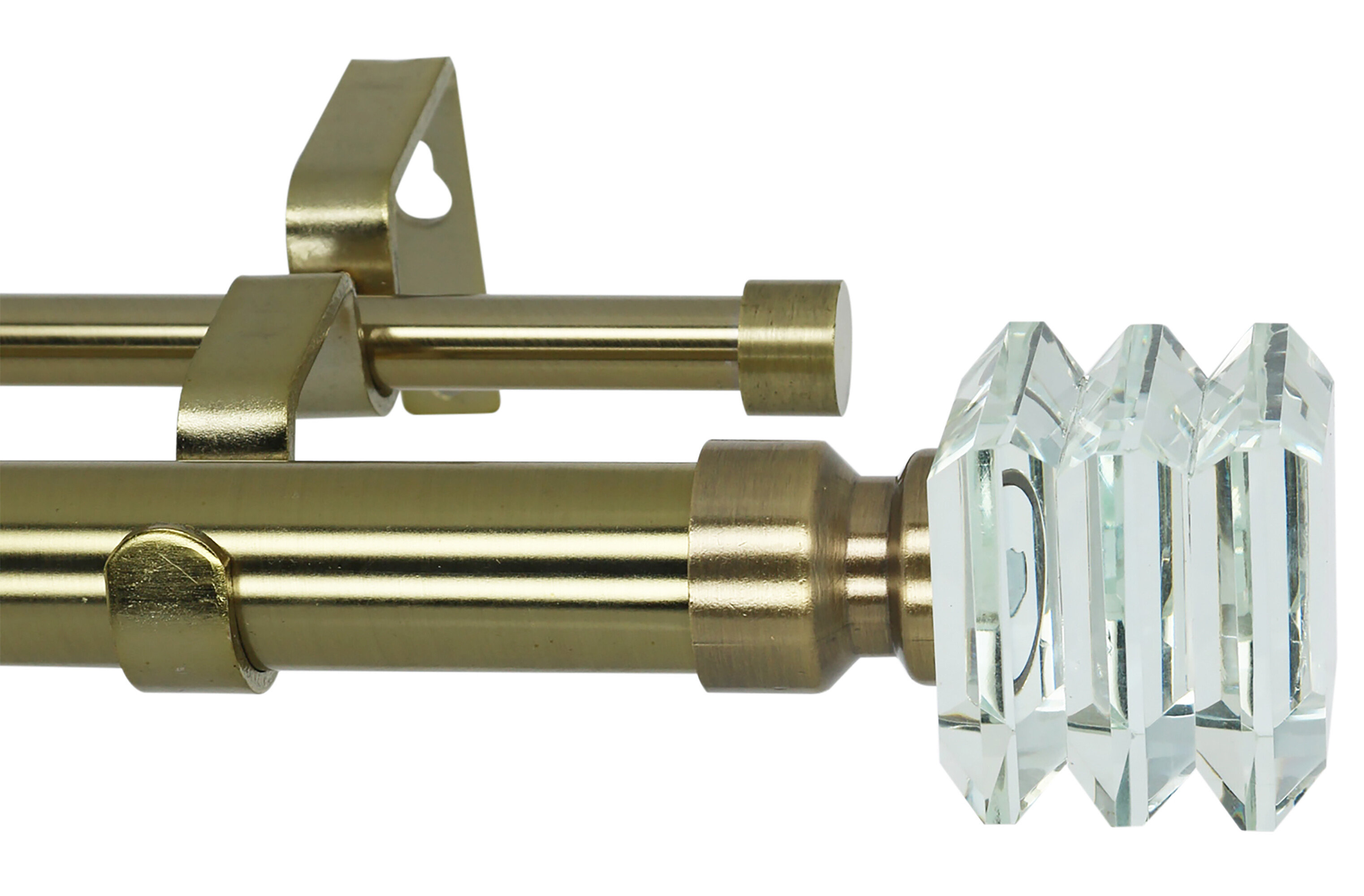 Mercer41 1Inch Diameter Lione Telescoping Double Window Treatment