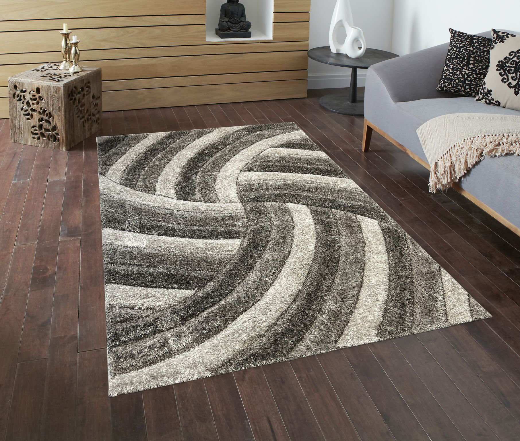 Corrigan Studio® 4d Shaggy Grey Rug | Wayfair