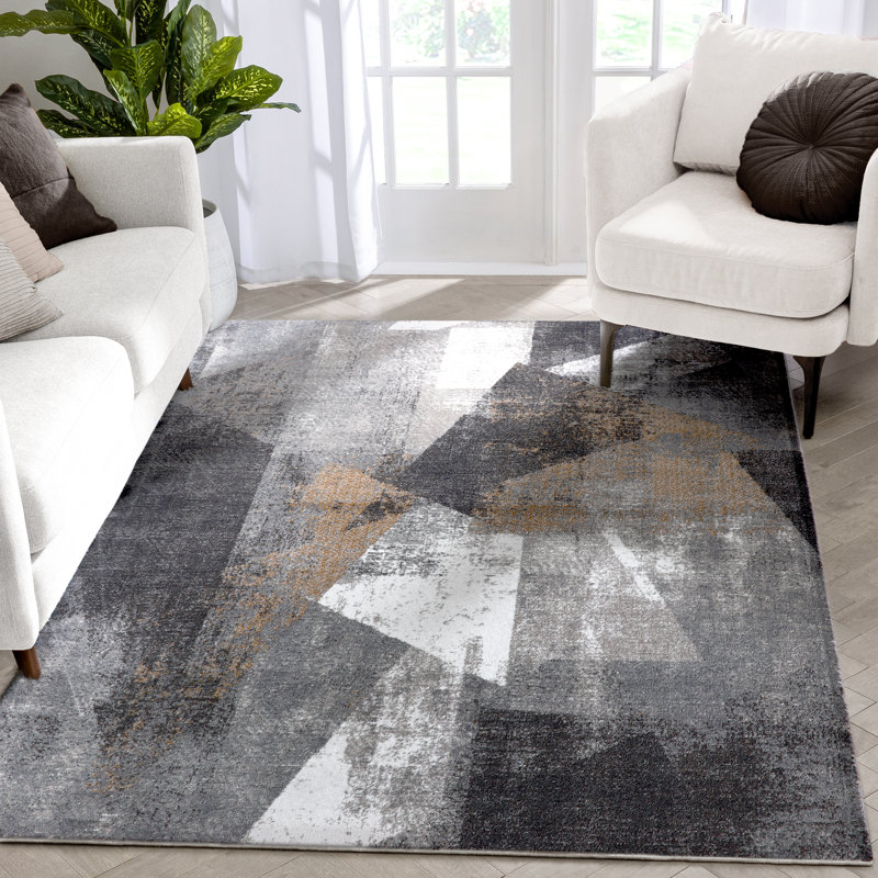 Well Woven Verity Kye Abstract Geometric Modern Grey Rust Area Rug ...