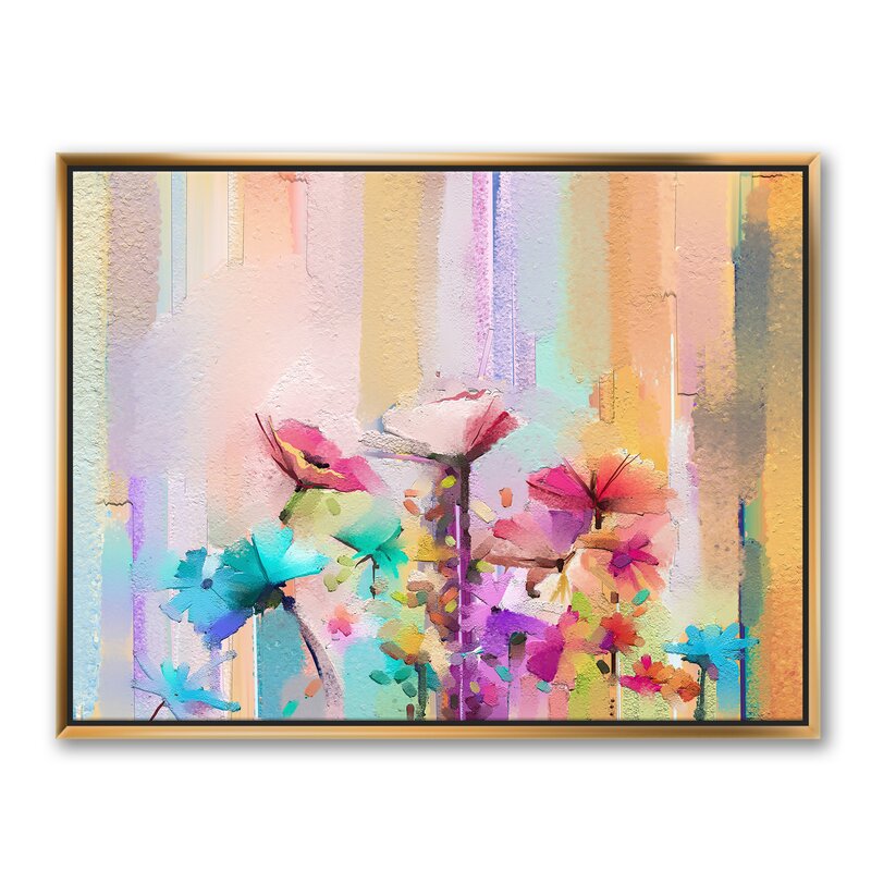 Painted Pastel Flowers I - Pastel Painting on Canvas