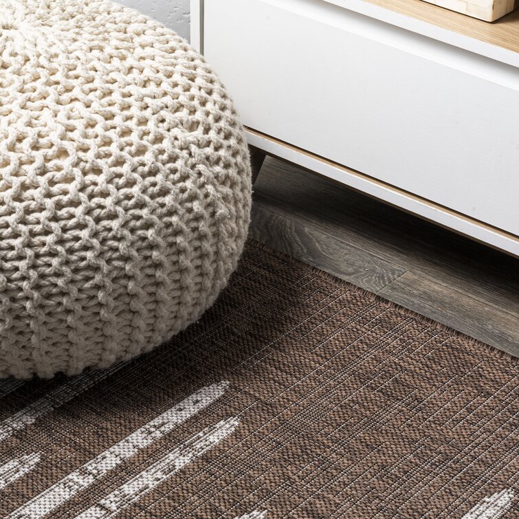 Rug Modern Brown Beige Short pile with Striped Living Room Carpets 