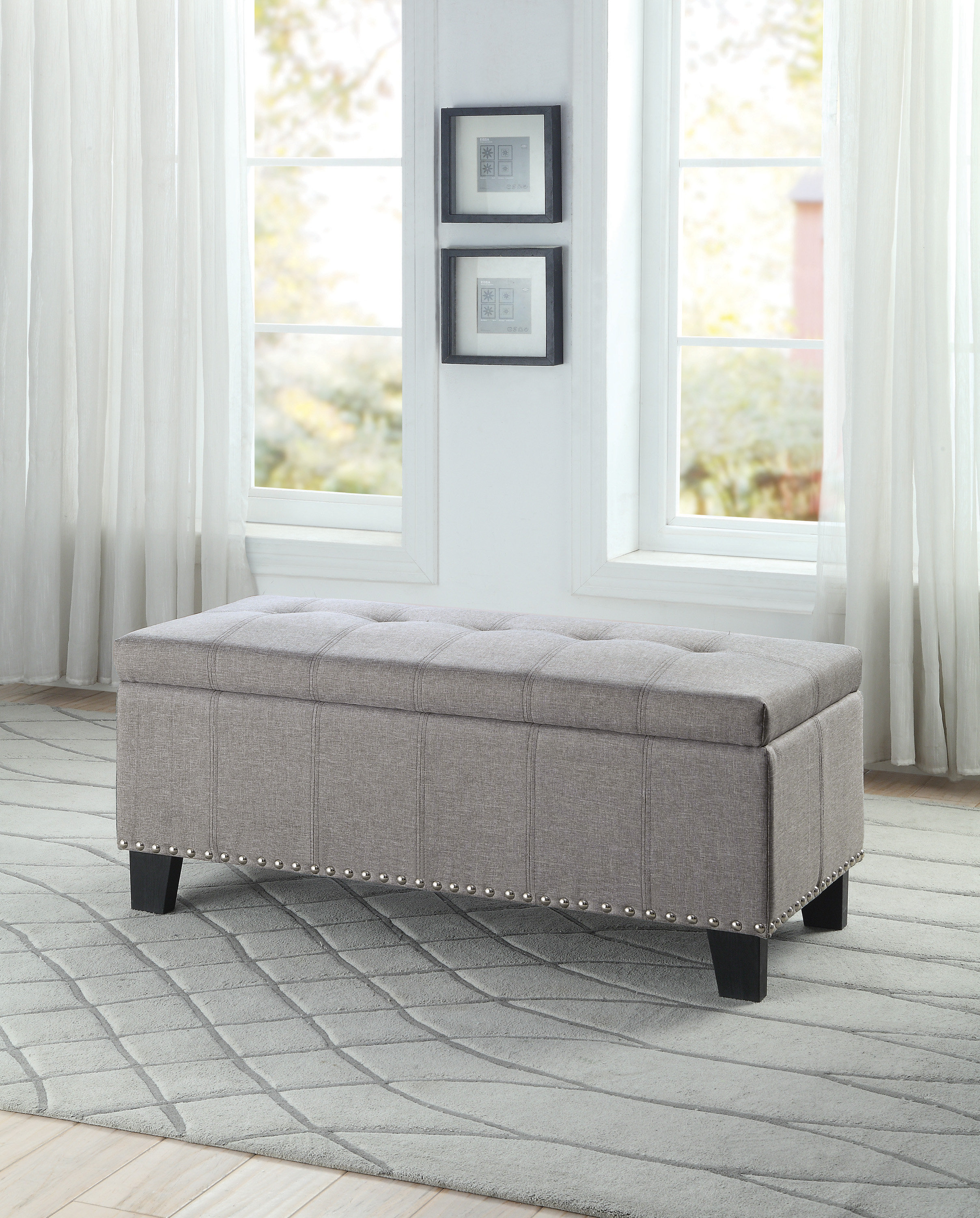 Charlton Home® Janyce Upholstered Lift Top Storage Bench & Reviews