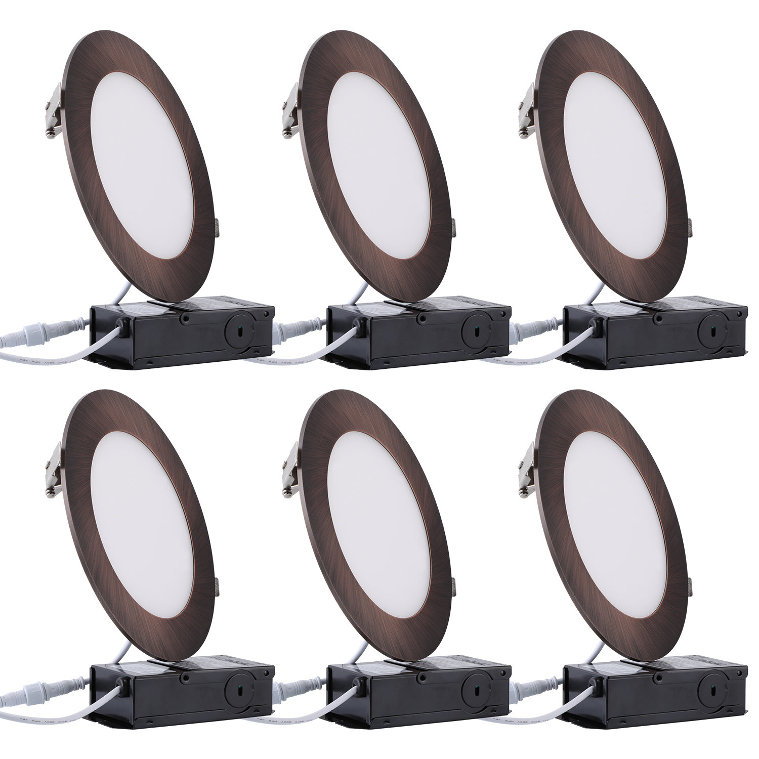 TORCHSTAR Elite 6" LED Canless Remodel Recessed Lights with JBox, Wet