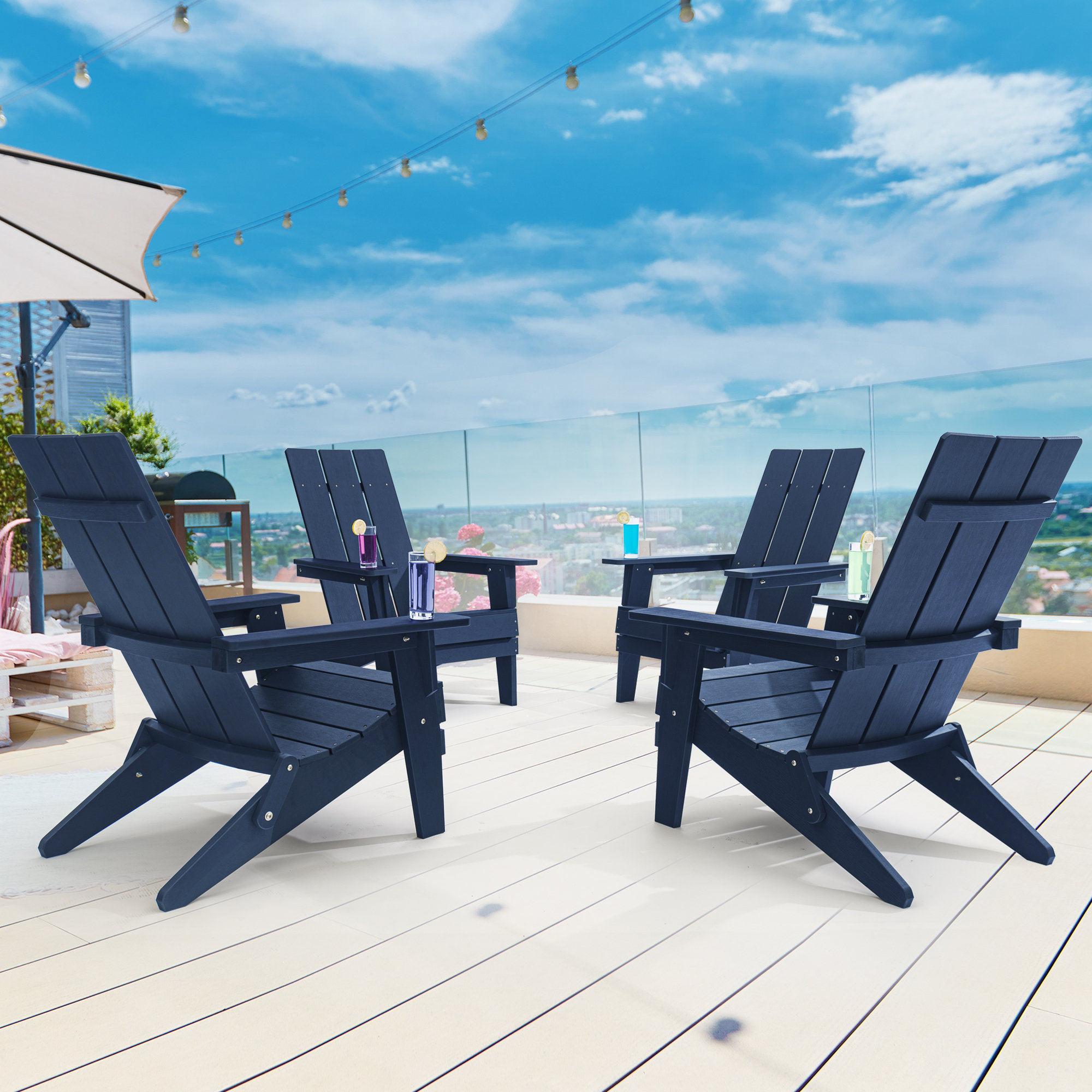 Rosecliff Heights Andrean Outdoor Plastic/Resin Folding Adirondack