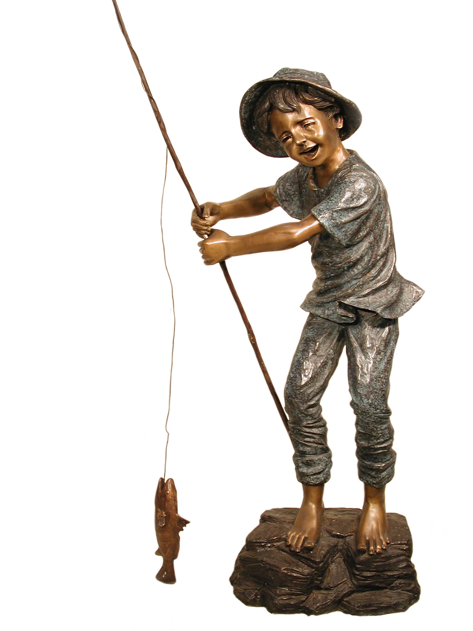 Red Barrel Studio® Neelyville Boy Fishing Statue Wayfair