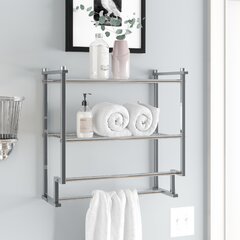 Details about   Bathroom Towel Rail Shelf Holder Storage Racks Bar Organiser Wall-Mounted Wooden 