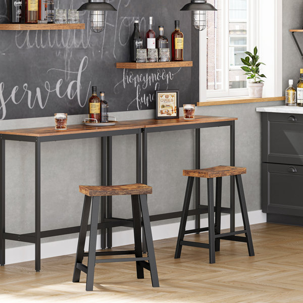 17 Stories Bar Stools, Set Of 2 Bar Chairs, Kitchen Breakfast ...