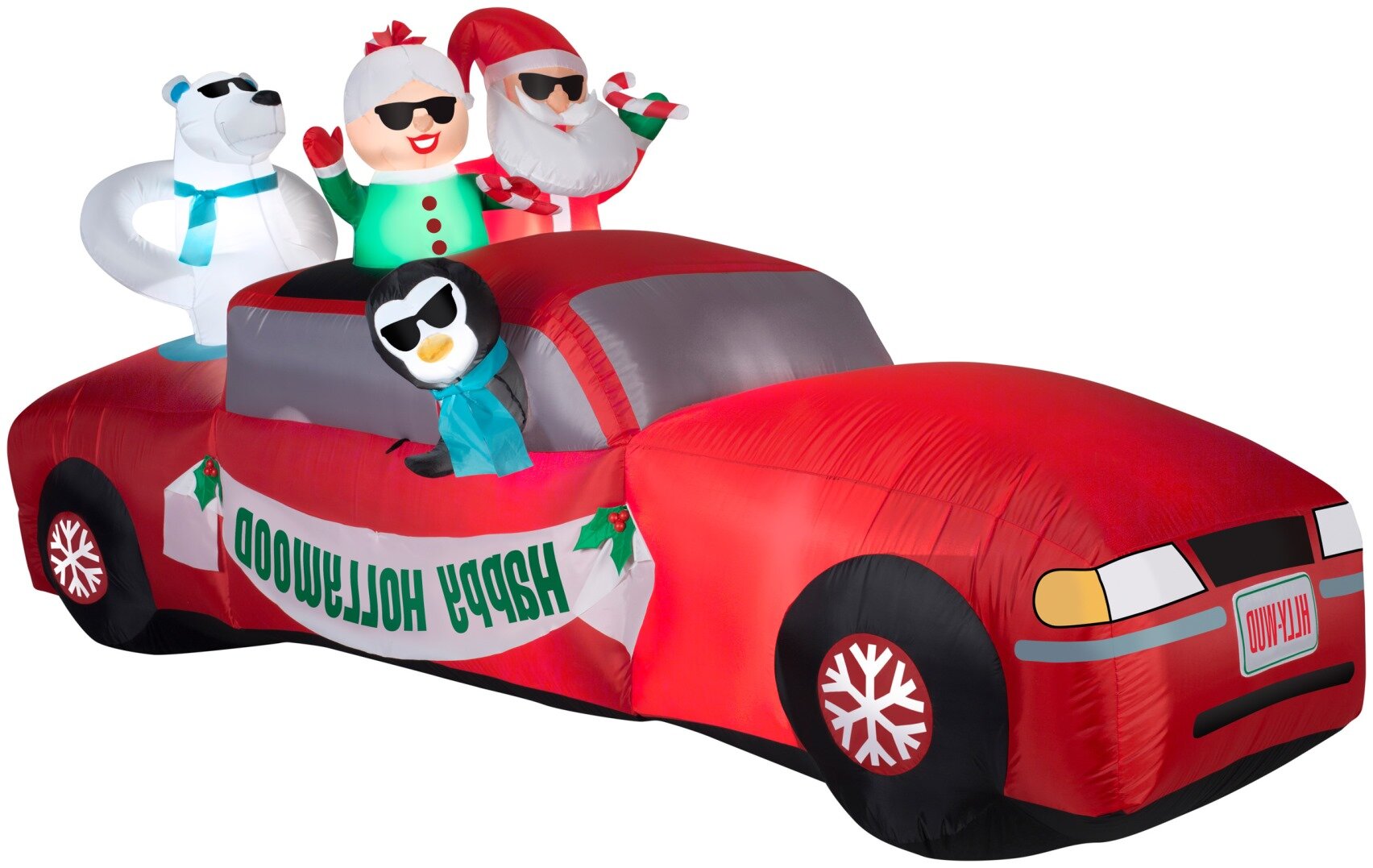 The Holiday Aisle Santa and Mrs Claus Limo Ride Scene Giant Christmas Figurine 