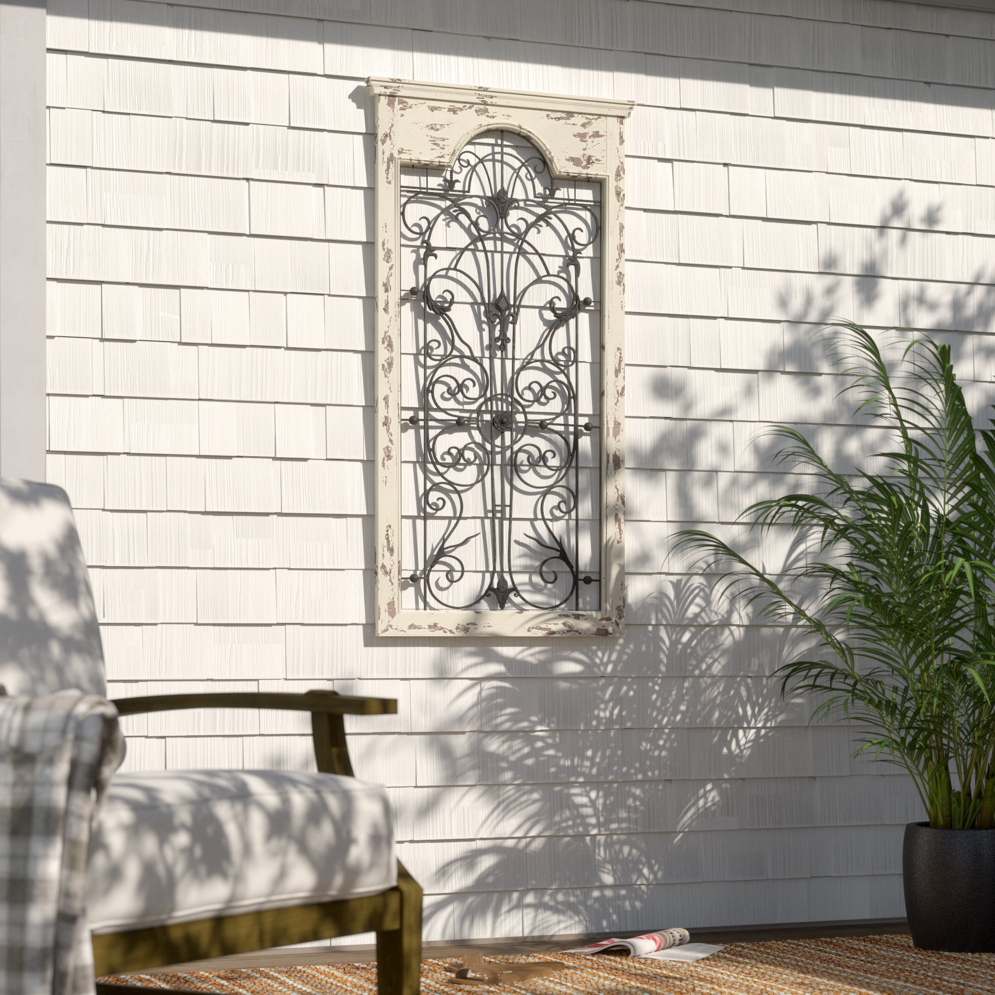 One Allium Way® Gate White Wood and Metal Wall Décor & Reviews Wayfair