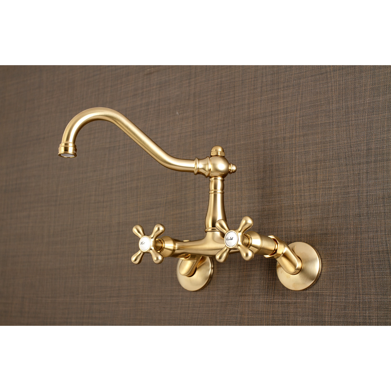 Kingston Brass Vintage Wall Mount Double Handle Kitchen Faucet ...