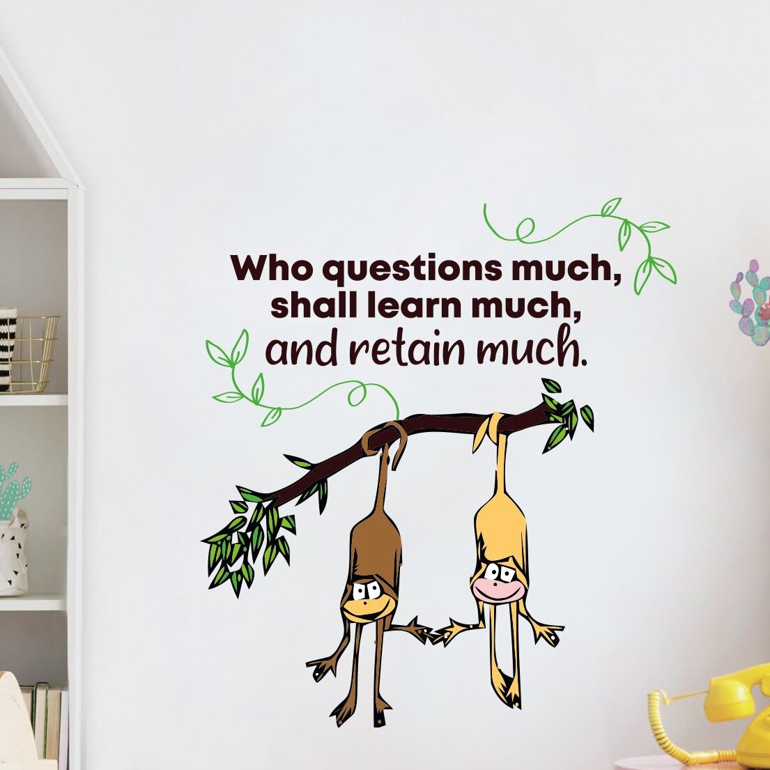 Zoomie Kids Questions Monkey Animal Life Cartoon Quotes Wall Decal ...