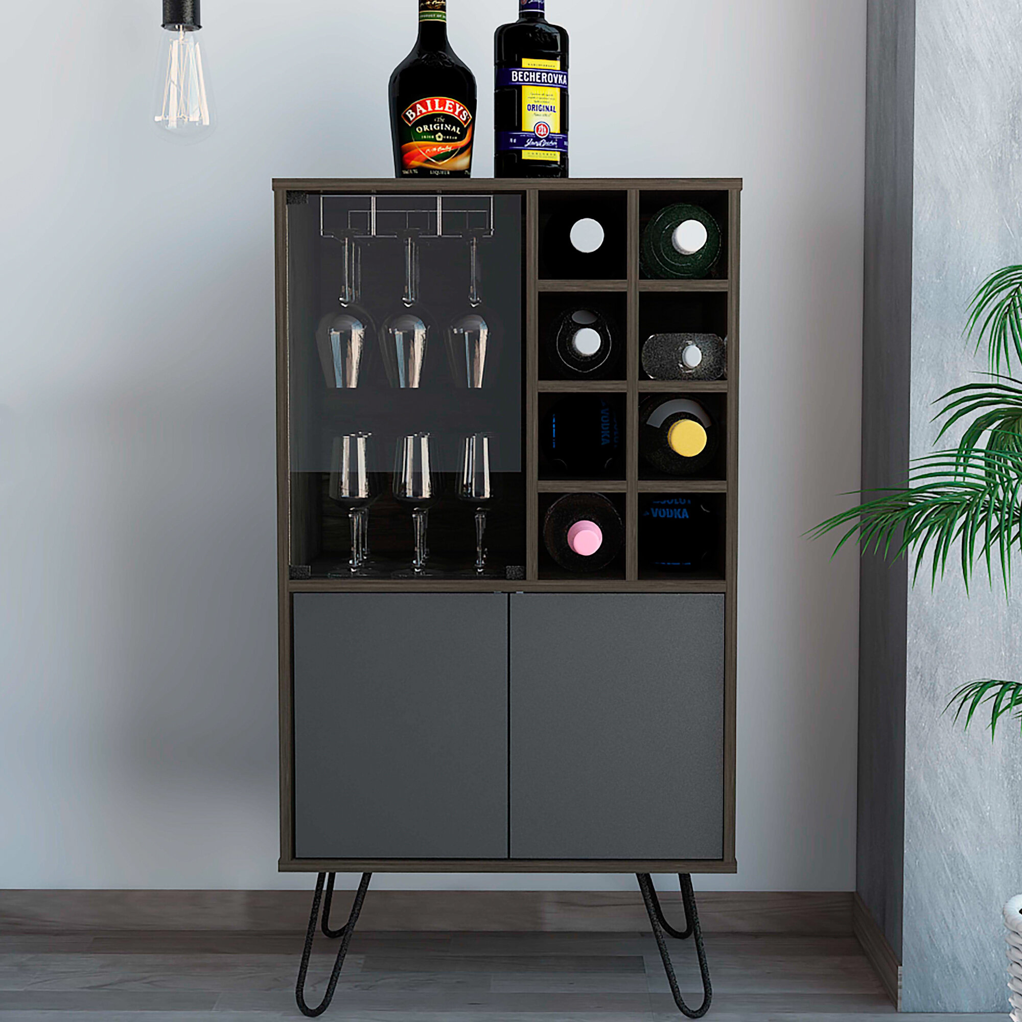 Mylah Bar Cabinet with Wine Storage