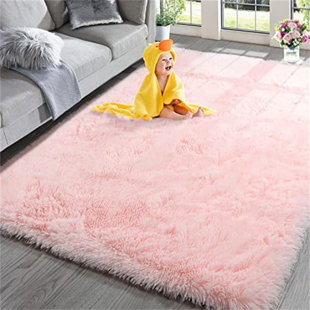 Girls Nursery Rug Pink Children Bedroom Carpet Magic Baby Play Room Soft Mat 