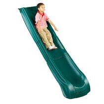 Outdoor Kids Playground Childrens Garden Plastic Wavy Slide 218cm Forest Green 
