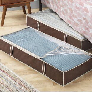2 Pack for Comforter Blanket Storage Flexible Zippered Underbed Storage Bag 