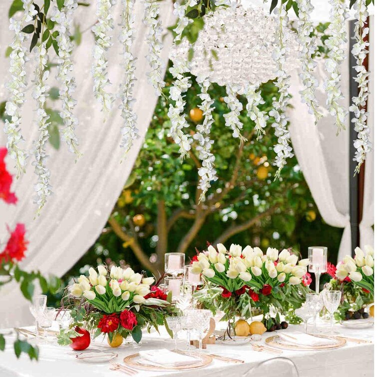 Artificial Fake Silk Flower Vine Hanging Garland Plant Wedding Home Decoration 