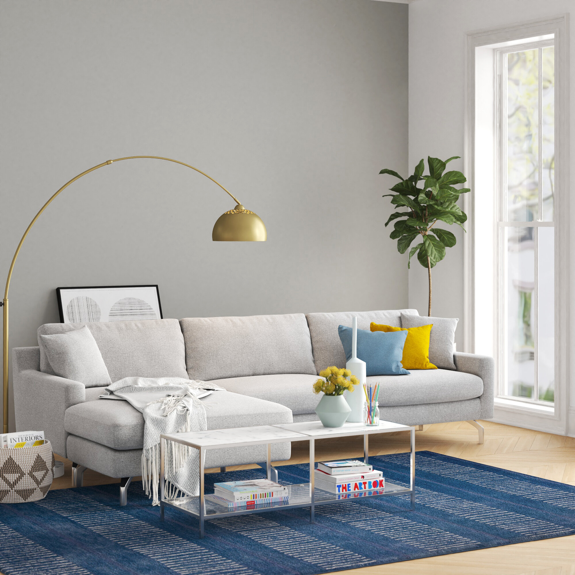 Gene 119″ Wide Modular Sofa & Chaise