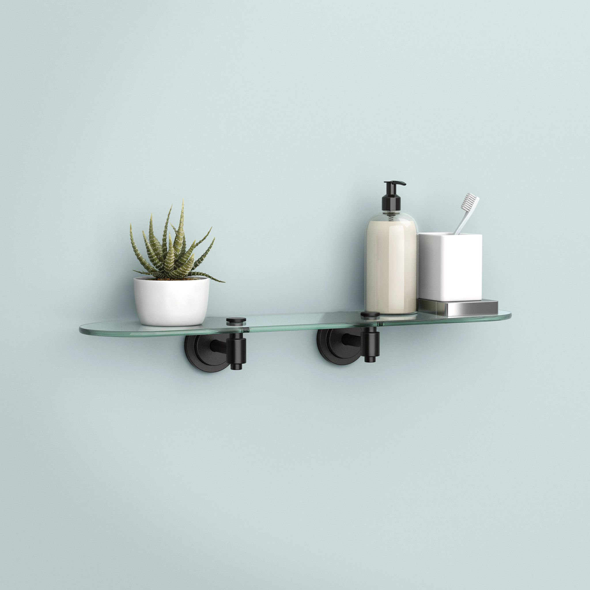 Moen DN0790BL Iso Iso Vanity Glass Shelf, Matte Black Wayfair