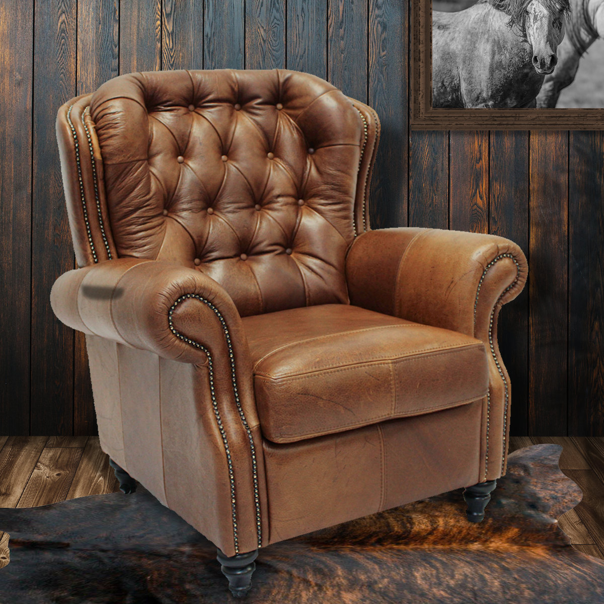 Bloomsbury Market Mahopac Leather Club Chair Wayfair