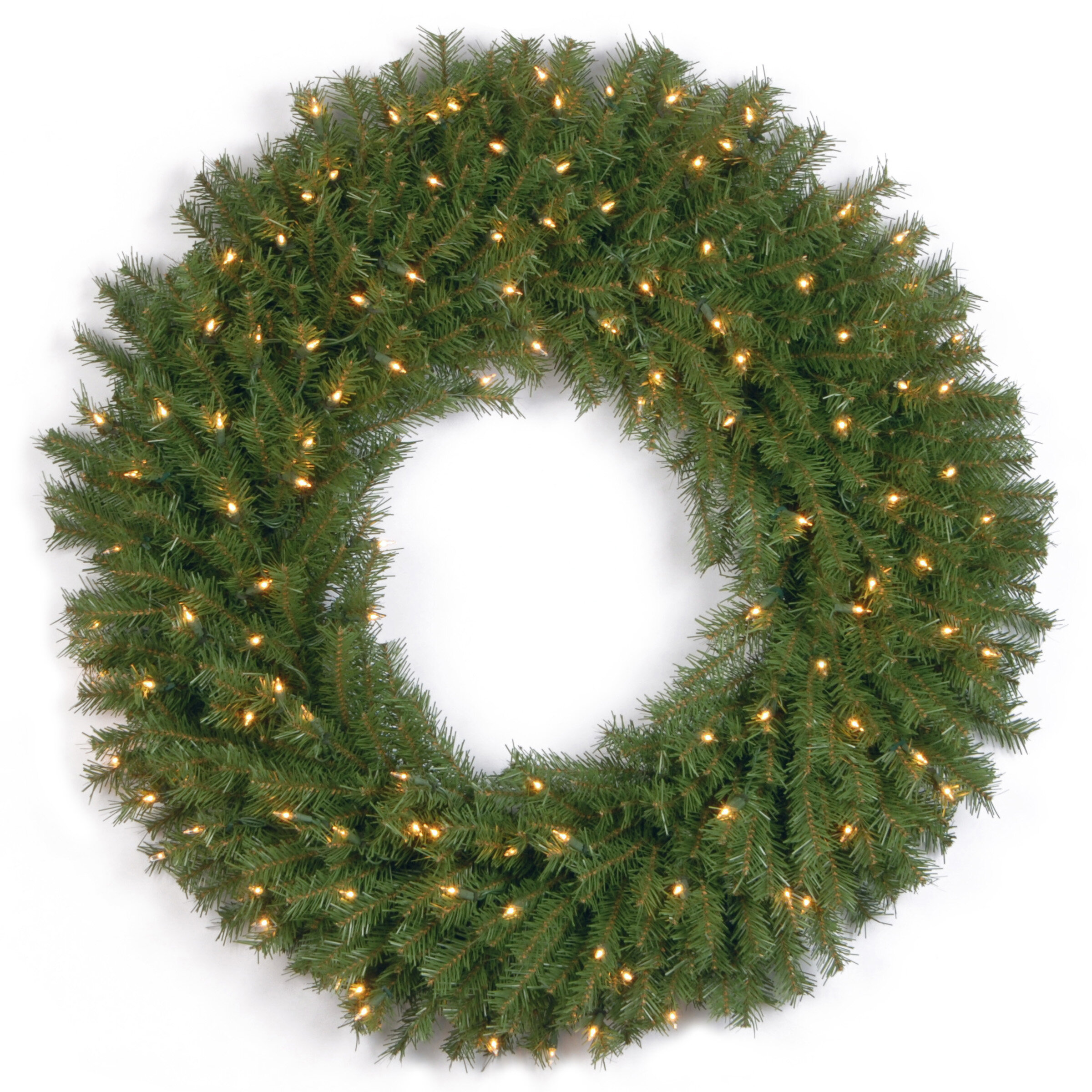 Add Dec With LED Battery Operated lights Large Green Craft Christmas Wreath 