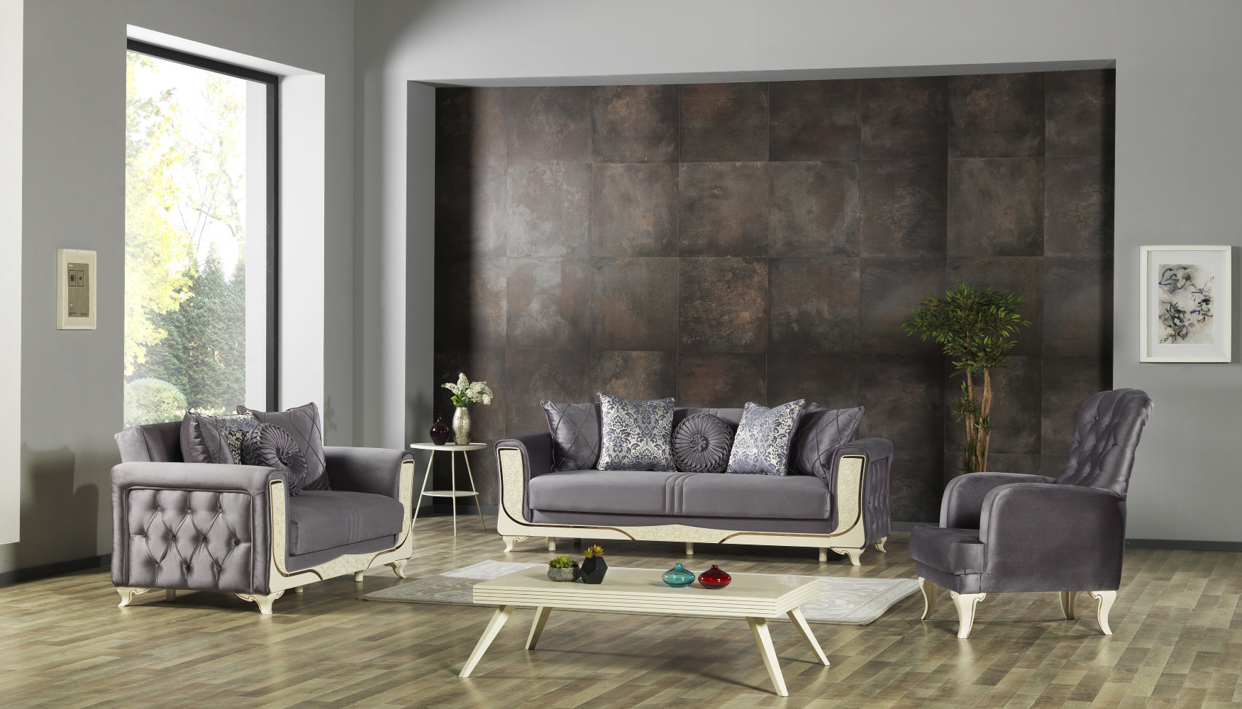 Canora Grey Ashlene Sofa Bed and Chair Living Room Set Wayfair