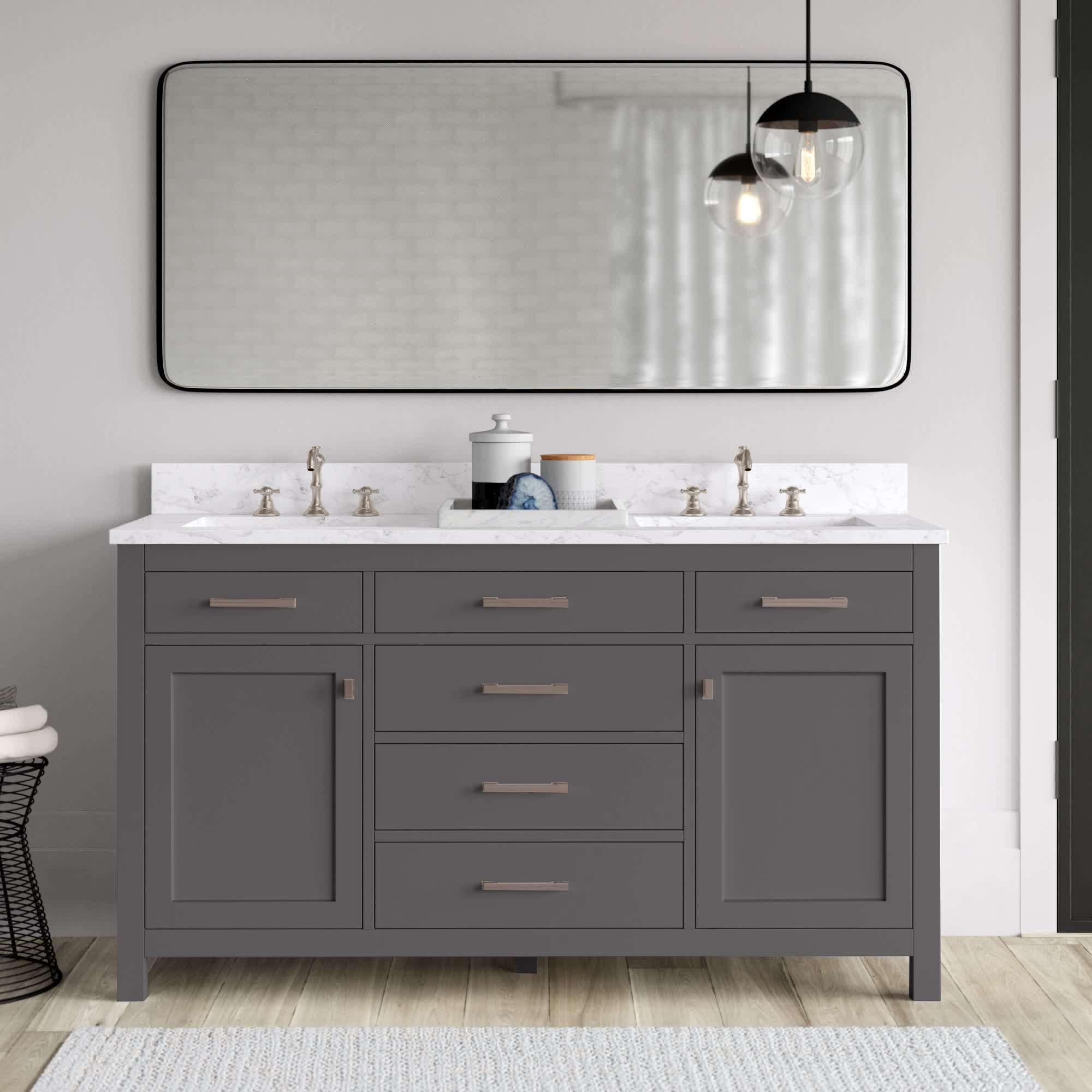 Mercury Row Atencio 60 Free standing Double Bathroom Vanity With 
